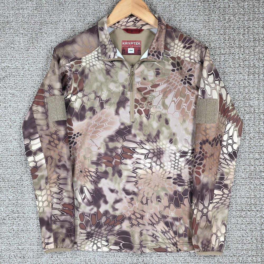 Kryptek Highlander Camo 1/4 Zip Tactical Shirt Mens Small Hunting Performance